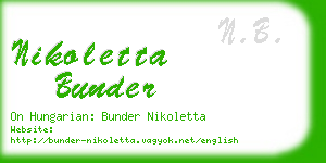 nikoletta bunder business card